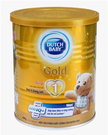 Sữa bột Dutch Lady Cô gái Hà Lan Gold Step 1 - hộp 400g (dành cho trẻ từ 0 - 6 tháng tuổi)