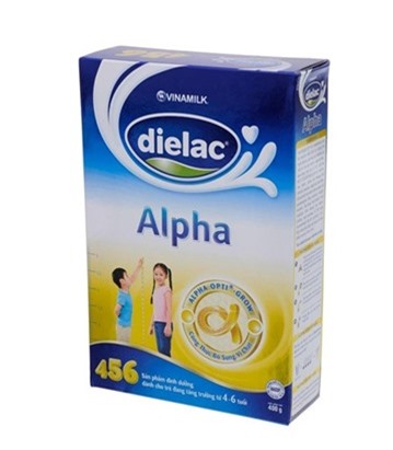 Sữa bột Dielac Alpha 456 - hộp 400g (hộp giấy dành cho trẻ từ 3 tuổi trở lên)