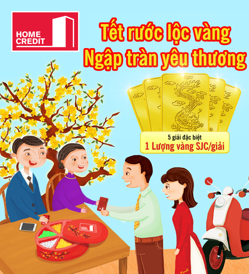 Home Credit có chương trình khuyến mãi vay trả góp trúng vàng trong dịp Tết