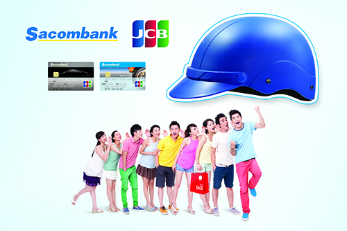 Làm thẻ ngân hàng Sacombank được tặng mũ bảo hiểm.