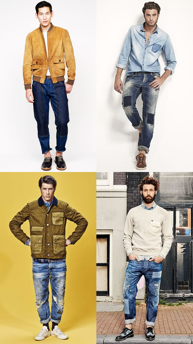 Phong cách denim Phong cách này xuất hiện trên nhiều kiểu quần jeans nam như skinny, slim-fit và baggy.