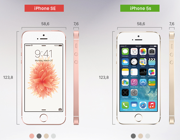 So sánh thiết kế giữa 2 dòng sản phẩm của Apple: iPhone SE với iPhone 5S