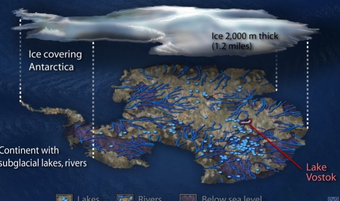 Ước tính có khoảng 400 hồ chứa nước bên dưới các dòng sông băng ở Nam Cực.
