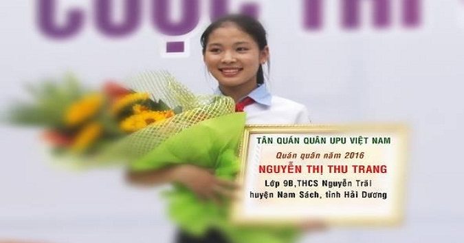 Thu Trang vinh dự trở thành học sinh thứ 2 của Việt Nam đạt giải thưởng cao nhất trong cuộc thi.