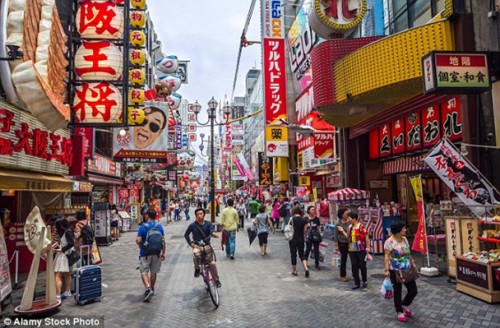 Osaka tăng trưởng du khách nhanh nhất, nhờ thu hút đông khách du lịch từ Trung Quốc và Hàn Quốc. 