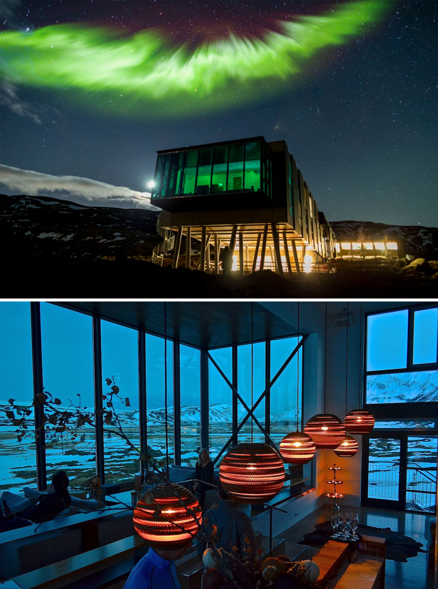 Quán bar Northern Lights tại khách sạn Ion ở Iceland