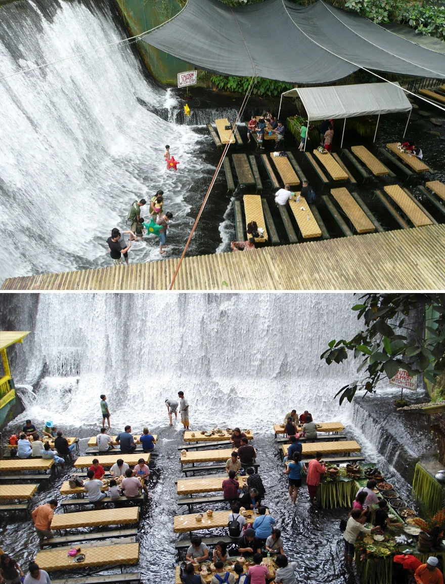 Nhà hàng thác nước Labassin ở Philippines