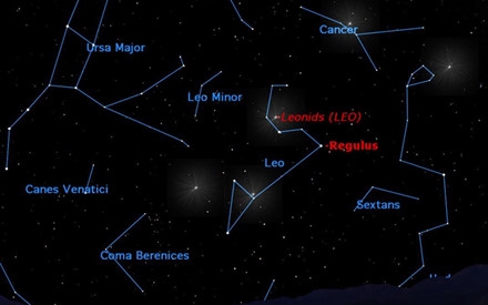 Mưa sao băng Leonids được nhiều người mong đợi.