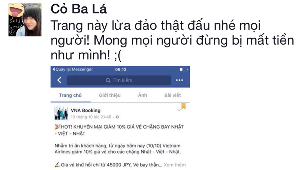 Trang booking lừa đảo đã được cộng đồng người Việt tại Nhật phát hiện