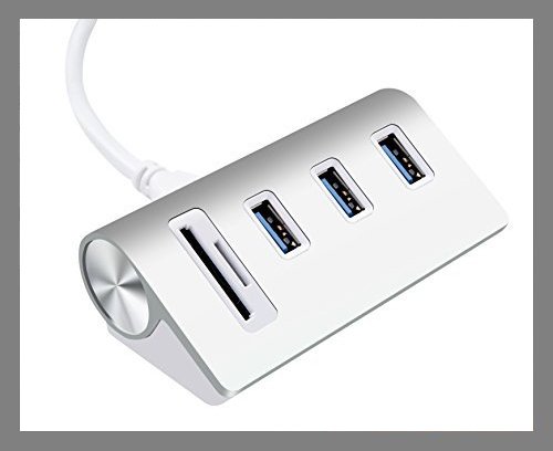 A USB hub with micro and regular SD card readers