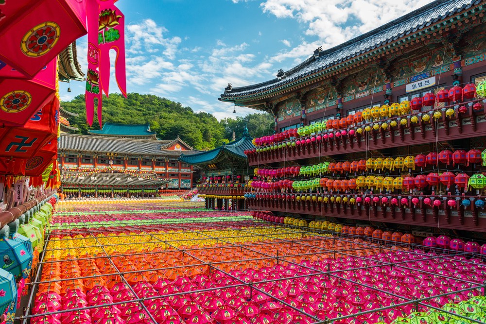 Paper lanterns adorning the Samgwangsa Temple in Busan. Vincent St. Thomas/Shutterstock