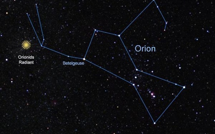 Vị trí chòm sao Orion.