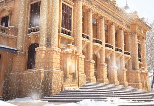 Tuyết rơi bên hiên Nhà hát lớn (Ảnh minh họa)
