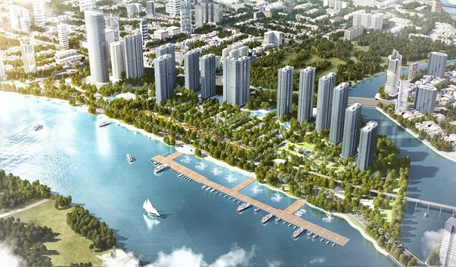 Bất động sản nhà ở của nước ta đã thu hút nhiều doanh nghiệp đầu tư mạnh. Trong ảnh là dự án Vinhomes Golden River, thuộc trung tâm phức hợp Sài Gòn - Ba Son tại quận 1, TPHCM.