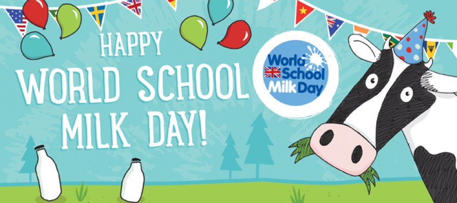Hình ảnh cổ động cho Ngày hội sữa học đường thế giới tại Anh (được FAO và LHQ phát động từ năm 2000, được tổ chức vào thứ 4 cuối cùng của tháng 9 hàng năm)