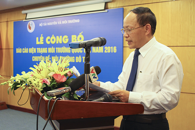 Tổng Cục trưởng Tổng cục Môi trường Nguyễn Văn Tài phát biểu mở đầu Lễ công bố