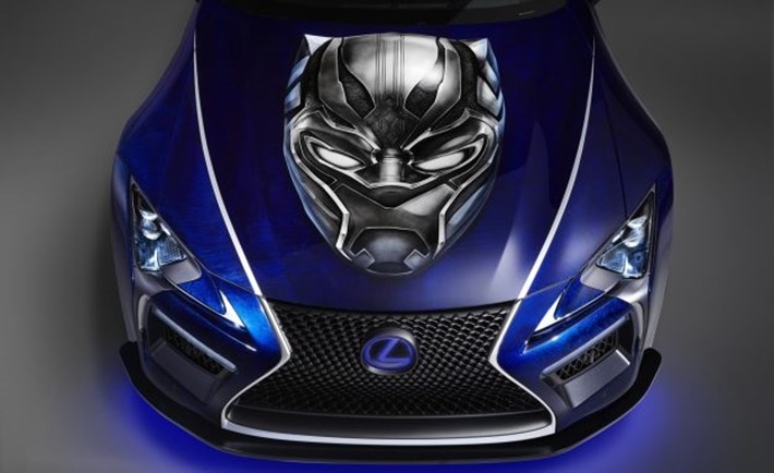 Ngắm phiên bản độc nhất Lexus LC500 Black Panther với mặt nạ siêu anh hùng Marvel