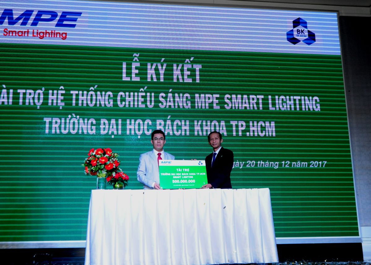 MPE tài trợ hệ thống thiết bị chiếu sáng thông minh Led Smart Lighting cho Đại Học Bách Khoa trị giá 500 triệu đồng