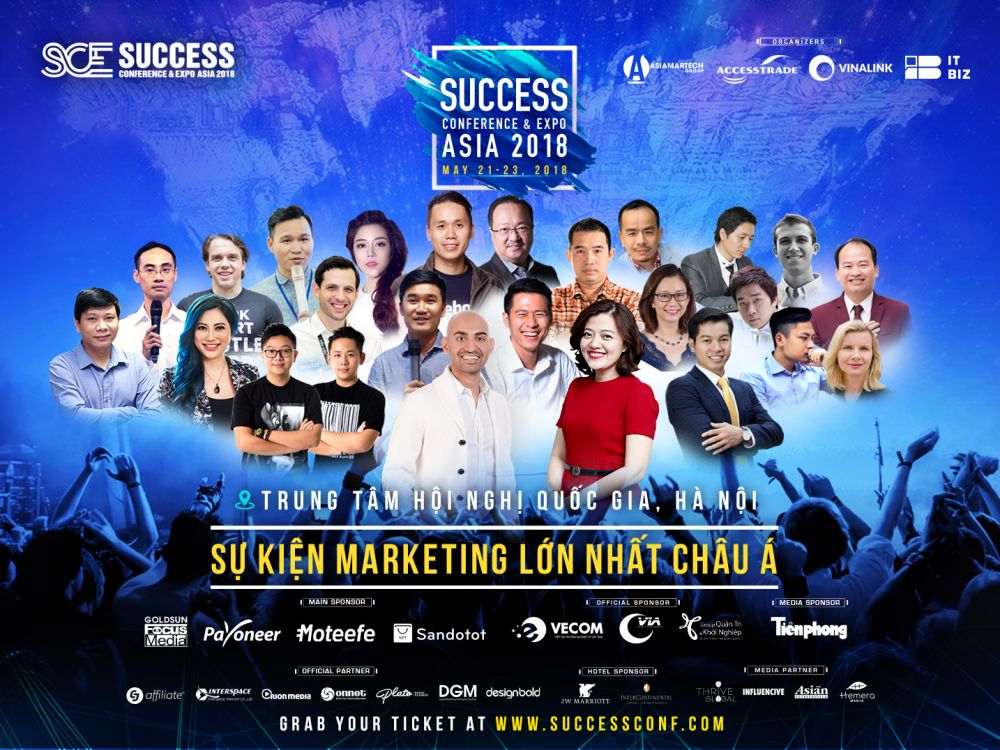 Sunccess Conference & Expo Asia 2018 sẽ quy tụ được nhiều nhà Marketing nổi tiếng