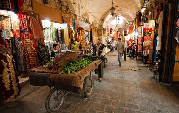 Khu vực chợ trung tâm của thành phố Homs vốn rất sầm uất. 