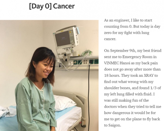 p/Những chia sẻ về căn bệnh ung thư phổi được Thủy viết trên blog cá nhânp/