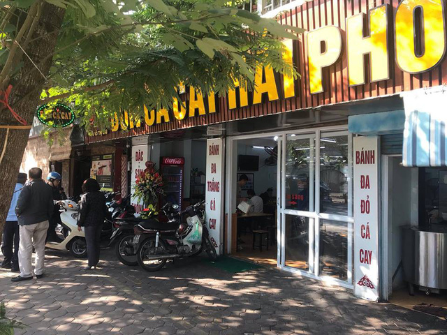  Quán bún cá tại phố Võ Thị Sáu (P.Thanh Nhàn, Hà Nội) nơi xảy ra sự việc. Ảnh: N.Đạt 
