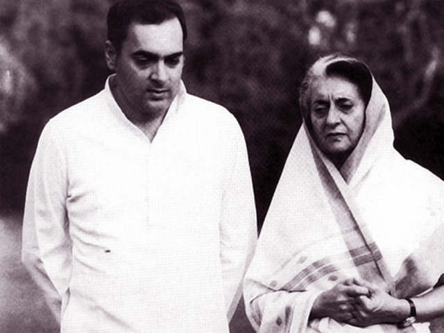Indira Gandhi và con trai Rajiv