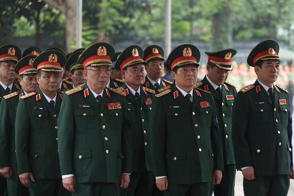 Đoàn Quân uỷ Trung ương, Bộ Quốc phòng tại lễ viếng. Ảnh: VNE