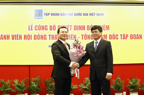 Ông Nguyễn Quốc Khánh (trái) sẽ thay ông Nguyễn Xuân Sơn (phải) làm Chủ tịch tạm thời PVN. Ảnh: Petrotimes.