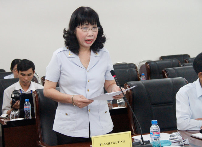 Bà Nguyễn Thị Tuyết Mai, Chánh thanh tra tỉnh Bình Dương công bố kết luận điều tra Công ty Cổ phần Đại Nam - Ảnh: Xuân An.