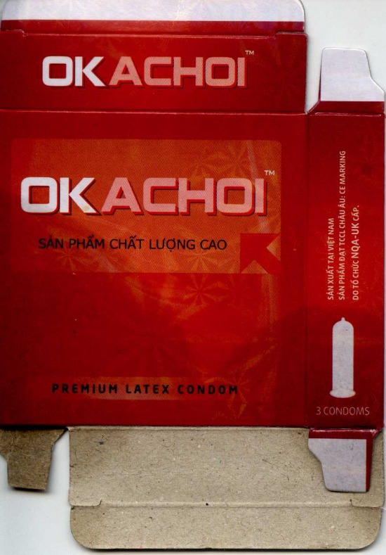 Nhãn hiệu OKACHOI được làm nhái sản phẩm bao cao su OK.