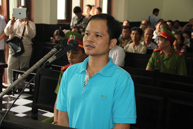 Bị cáo Minh tại phiên tòa.