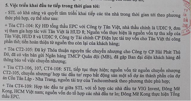 Văn bản kết quả hội nghị khách hàng Sông Đà Thăng Long công bố.