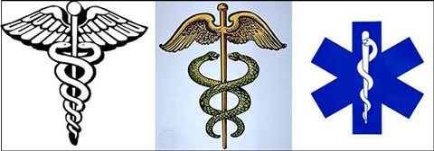 Con rắn quấn quanh cây gậy thần trong biểu tượng ngành y.