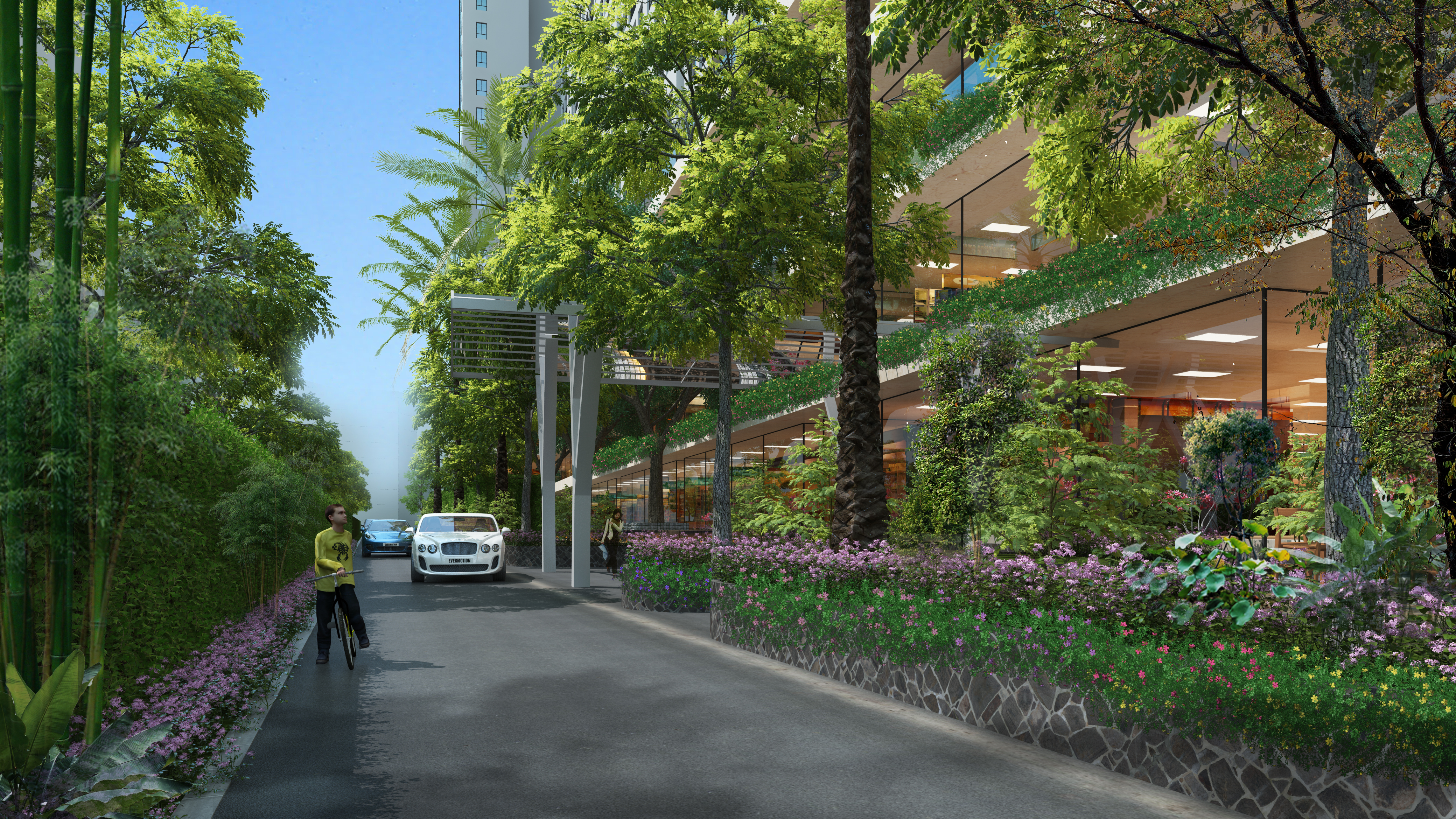 Hệ thống cây xanh 3 lớp với những căn hộ tầm nhìn hướng hồ góp phần tạo nên cuộc sống trong lành và đẳng cấp ở EcoLife Capitol.