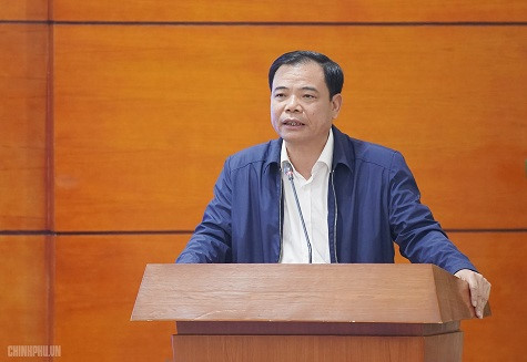 Bộ trưởng Bộ Nông nghiệp và Phát triển nông thôn Nguyễn Xuân Cường phát biểu. Ảnh: VGP