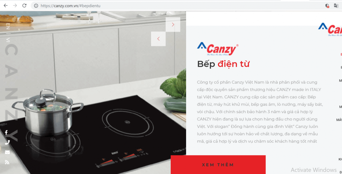 Trên website chính thức, công ty Cổ phần Canzy Việt Nam khẳng định là thương hiệu độc quyền Canzy 
