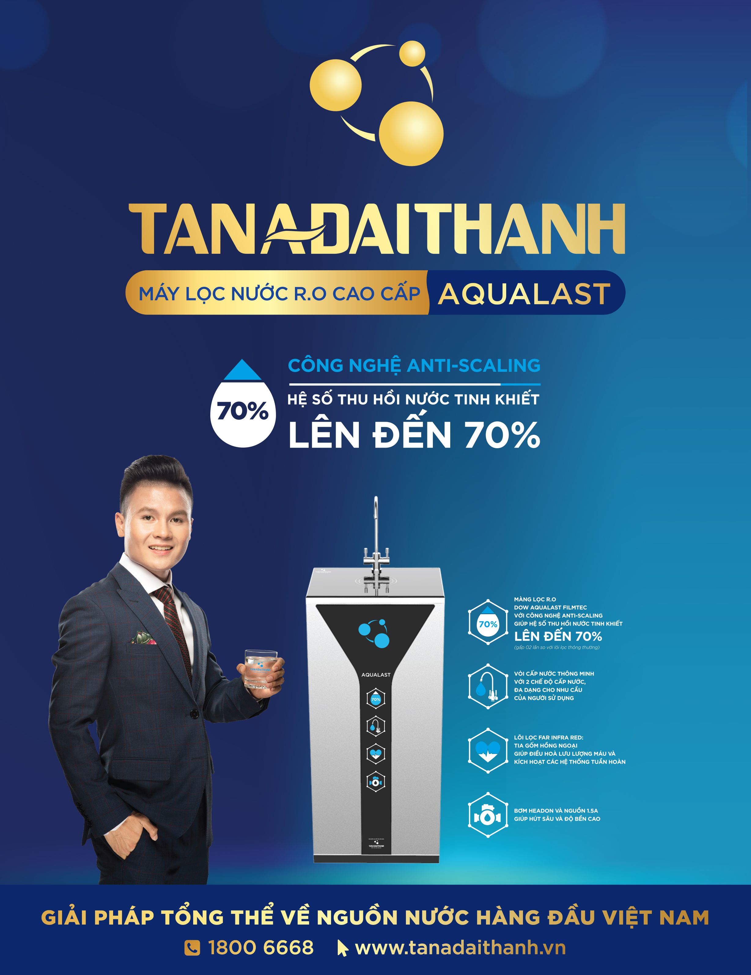Máy lọc nước R.O Aqualast thế hệ mới của Tập đoàn Tân Á Đại Thành.