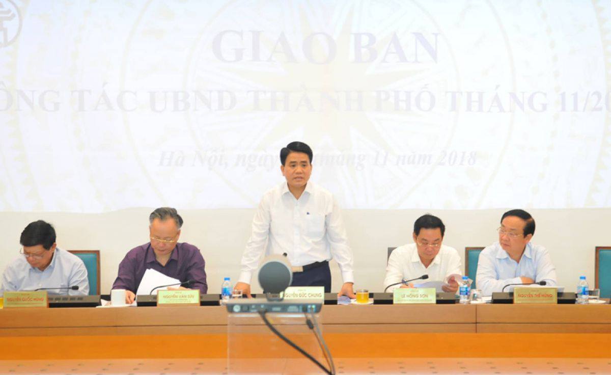 Chủ tịch UBND TP Hà Nội Nguyễn Đức Chung chủ trì phiên họp giao ban thành phố