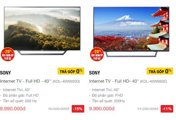 Ti vi của những thương hiệu lớn: Sony, SamSung, Toshiba, Sharp,… đang khuyến mãi tại Nguyễn Kim còn được giảm thêm 20% khi mua sản phẩm thứ 2 bất kỳ!