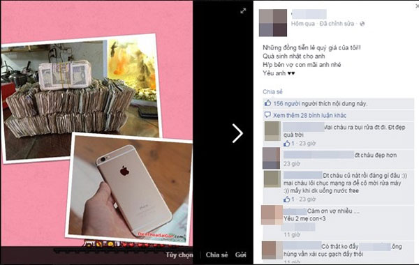 Ngưỡng mộ bà vợ đem “núi tiền lẻ” đút lợn đi mua iPhone 6 Plus tặng chồng