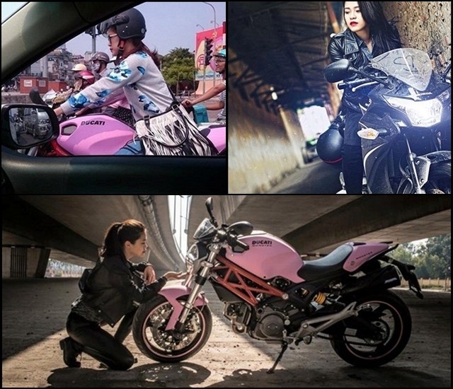 Cận cảnh “quái vật” Ducati hồng của nữ biker Hà thành - Ảnh 1
