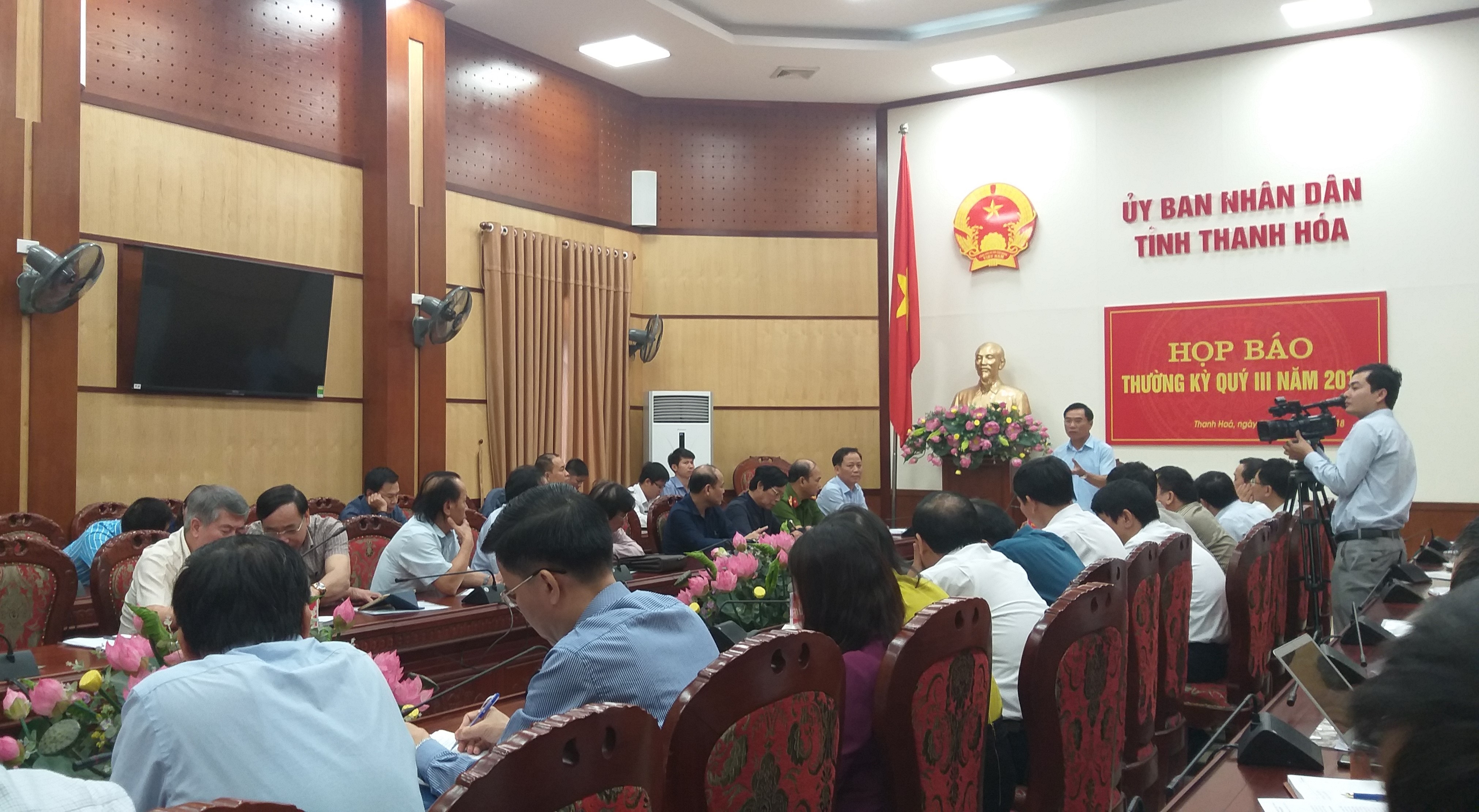 Tại cuộc họp báo thường kỳ quý III/2018 của UBND tỉnh Thanh Hóa. (Ảnh tư liệu của An Nguyên), ông Phạm Đăng Quyền