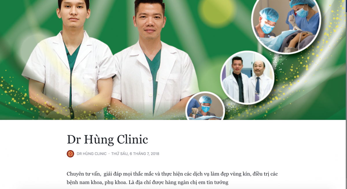Những lời quảng cáo của phòng khám chuyên khoa tiết liệu Dr.Hùng Clinic trên mạng xã hội
