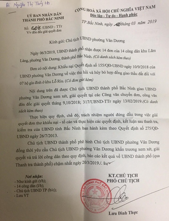 Vân Dương – Bắc Ninh: Chủ tịch UBND phường cưỡng chế công trình xây dựng trái luật?