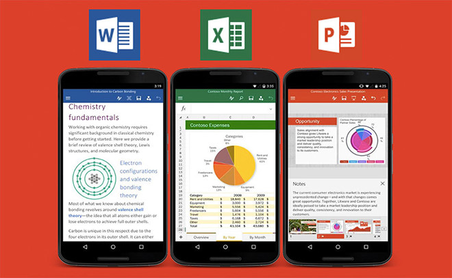 Microsoft Office trên điện thoại Android.