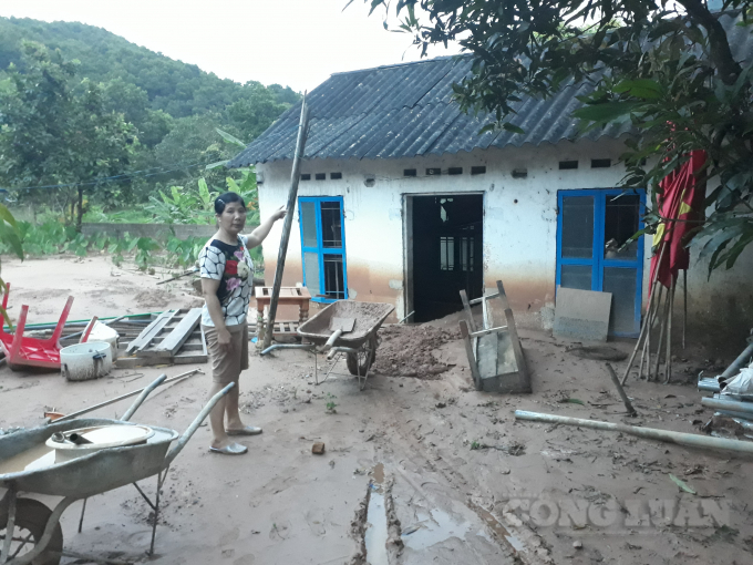 Nhà bà Bùi Thị Nguyên tổ 9, khu 8 (Cẩm Y) sau đợt mưa lũ đầu tháng 6/2019