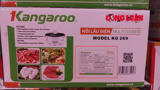 Cách  ghi thông tin các sản phẩm của Kangaroo khá mập mờ rất dễ gây hiểu nhầm là xuất xứ Việt Nam hay Trung Quốc.