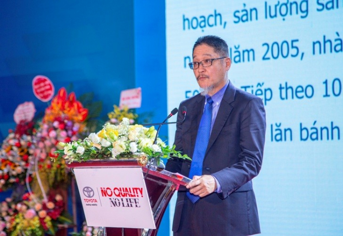 Ông Toru Kinoshita, Tổng Giám đốc Toyota Việt Nam phát biểu tại lễ xuất xưởng chiếc xe thứ 500.000 và ra mắt Fortuner lắp ráp trong nước.