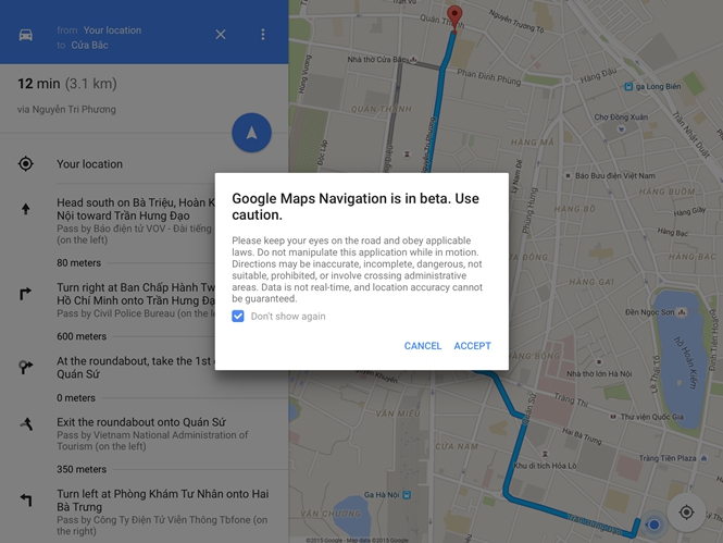 Google Maps vẫn đang trong giai đoạn beta 